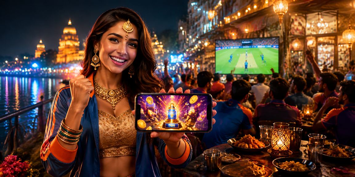 Cricket fan studying live odds on mobile device during IPL match